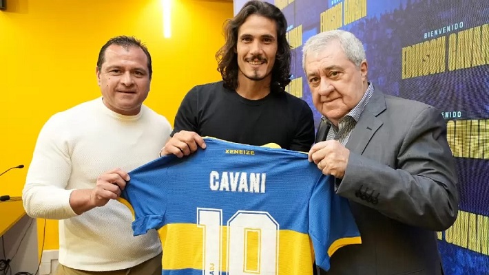 Presentaron a Edinson Cavani como nuevo jugador de Boca en La Bombonera