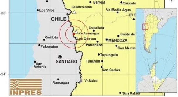 Fuerte sismo sacude la frontera entre Argentina y Chile y se sintió en Mendoza