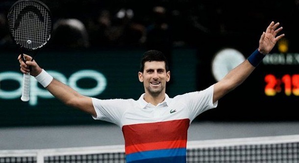 Djokovic derrotó a Medvedev y gana el Masters de París por sexta vez