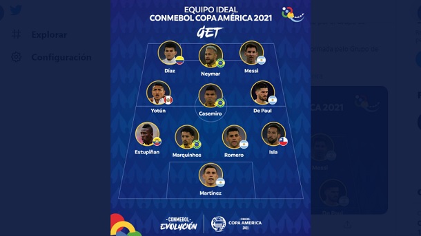 Cuatro argentinos, más el entrenador, en el equipo ideal de la Copa América