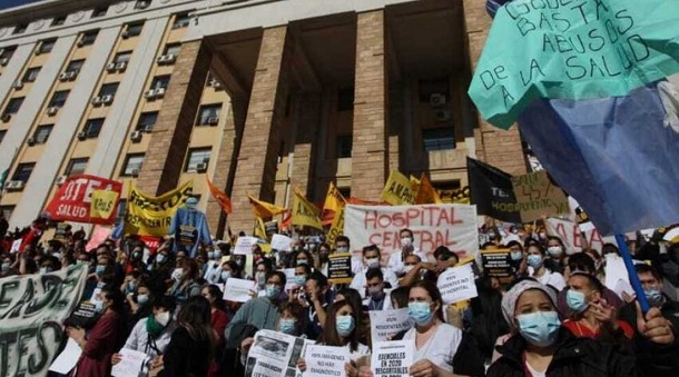 Gremios estatales se manifestaron en contra del aumento salarial por decreto de Suarez
