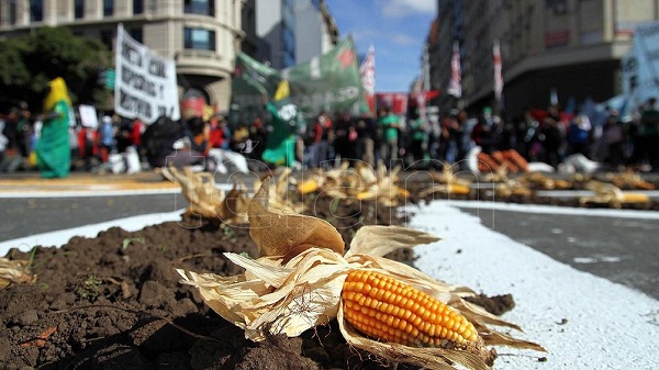 Organizaciones sociales realizan un verdurazo para protestar contra el paro ganadero