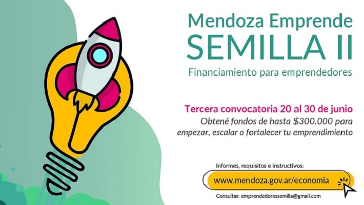 Mendoza Emprende Semilla, inicio la incripción para una nueva convocatoria de créditos