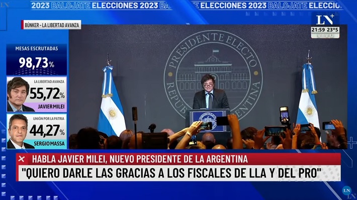 Javier Milei: “Hoy comienza la reconstrucción de Argentina”