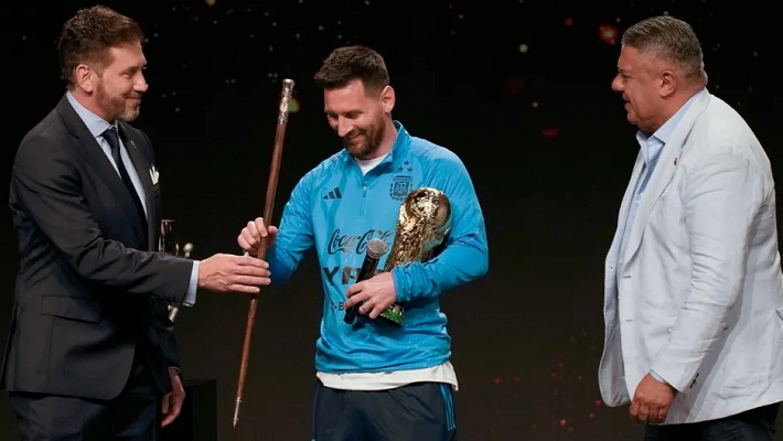 Lionel Messi fue el más distinguido en el homenaje de la Conmebol a la Selección Argentina